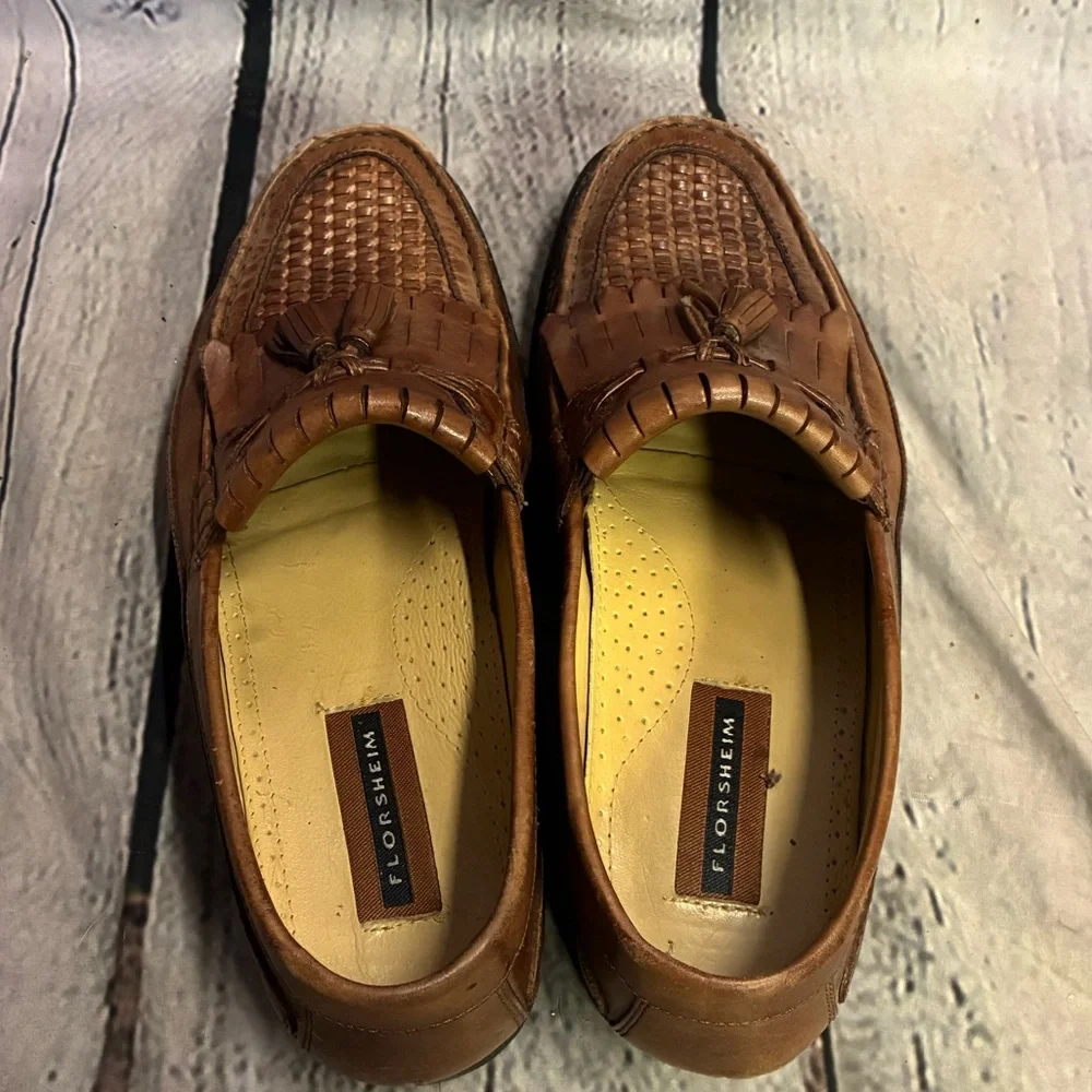 Florsheim Men’s Brown Leather Slip On Tassel Dress Oxford Loafers Brazil Sz 10 D